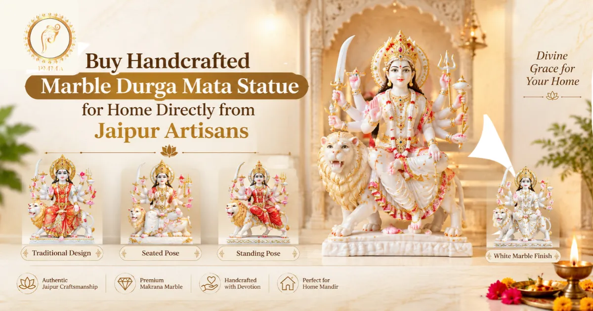 Buy Handcrafted Marble Durga Mata Statue for Home 