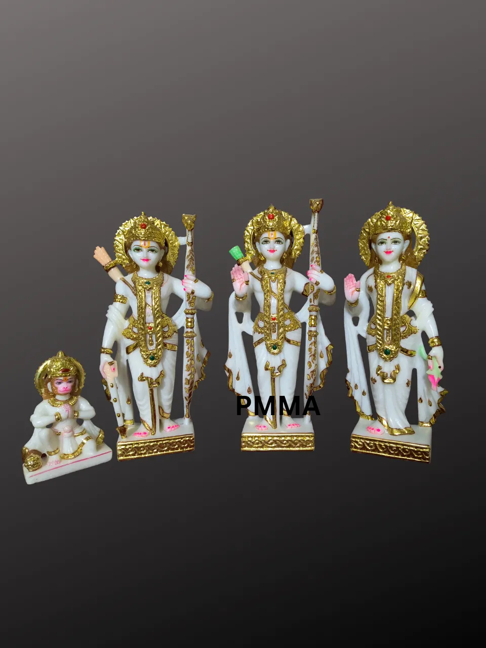 Makrana Marble Ram Darbar Sculpture – 15 Inch  Premium Handmade Idol