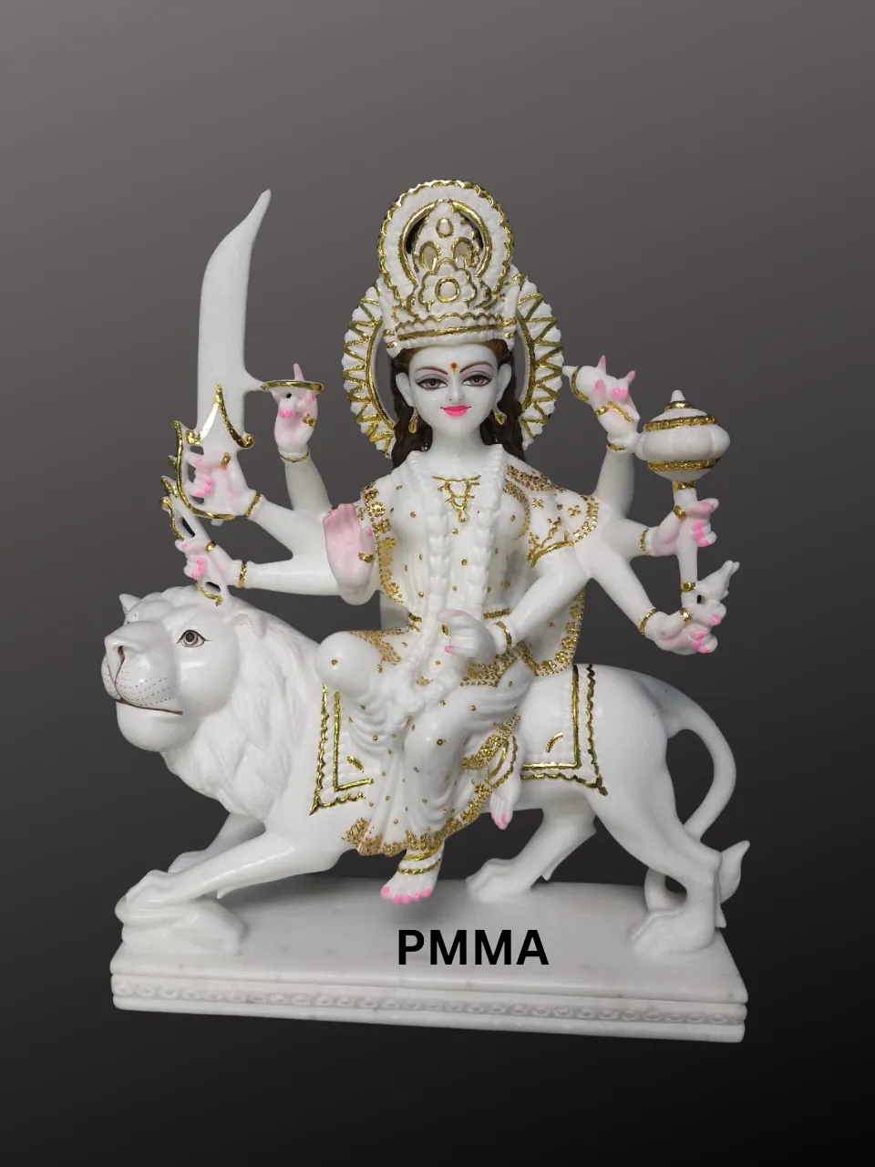 3 Feet Durga Marble Murti – Handcrafted Durga Mata Marble Idol